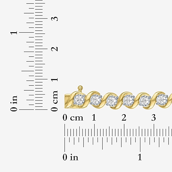 (G-H / Si1-Si2) Womens 2 CT. T.W. Lab Grown White Diamond Sterling Silver 7.5 Inch Tennis Bracelet