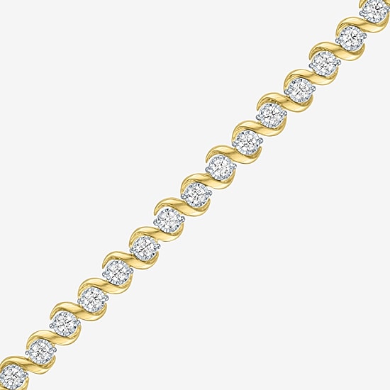 (G-H / Si1-Si2) Womens 2 CT. T.W. Lab Grown White Diamond Sterling Silver 7.5 Inch Tennis Bracelet