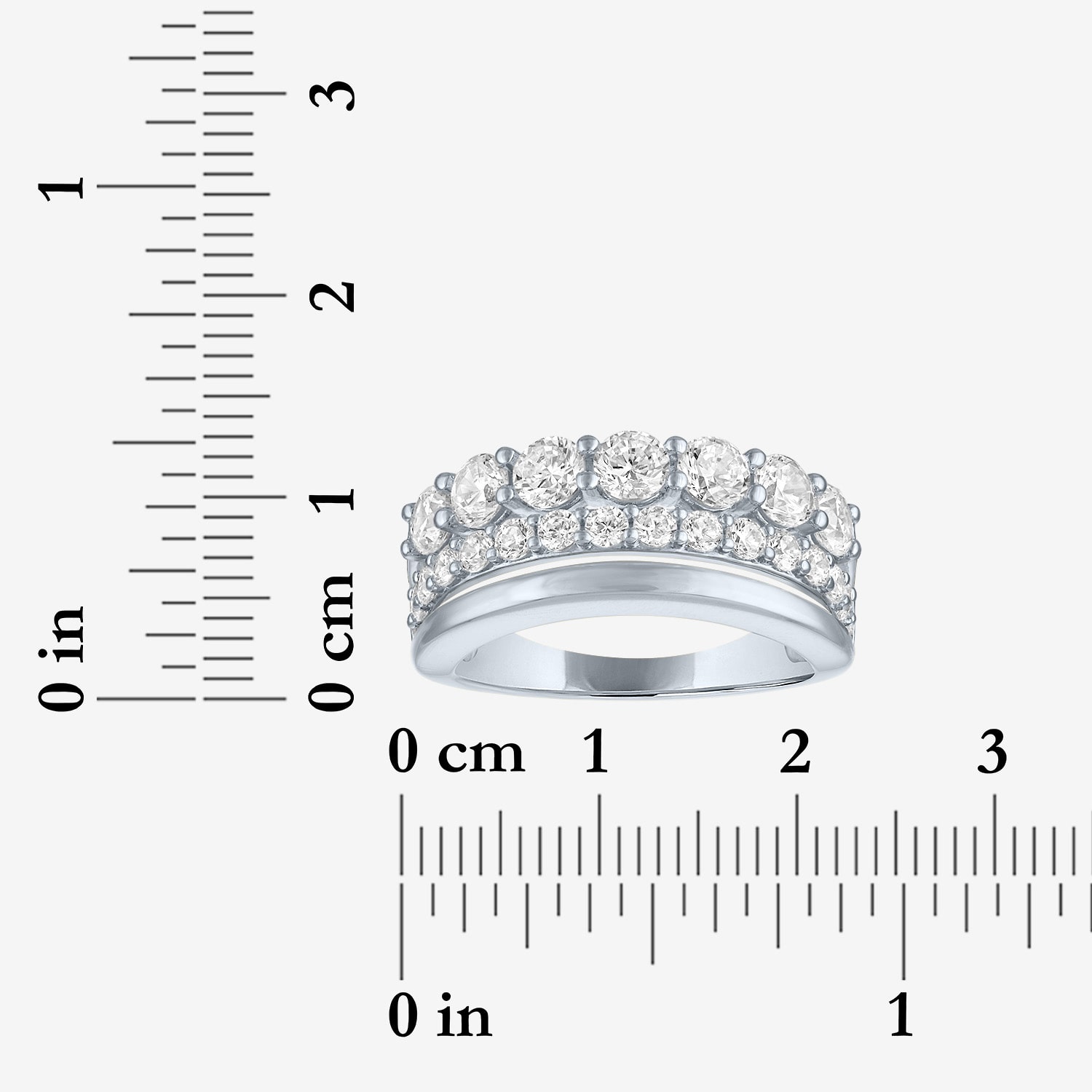 Diamond Addiction (Si2-I1, G-H) Womens 2 CT. T.W. Lab Grown White 14K Gold Over Silver Cocktail Ring