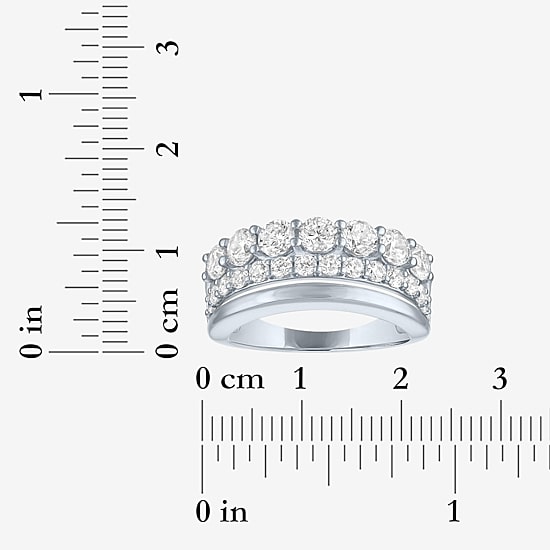 Diamond Addiction (Si2-I1, G-H) Womens 2 CT. T.W. Lab Grown White Diamond 14K Gold Over Silver Cocktail Ring
