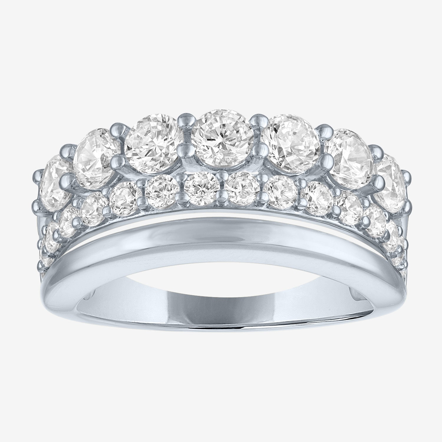 Diamond Addiction (Si2-I1, G-H) Womens 2 CT. T.W. Lab Grown White 14K Gold Over Silver Cocktail Ring