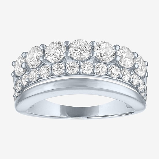 Diamond Addiction (Si2-I1, G-H) Womens 2 CT. T.W. Lab Grown White Diamond 14K Gold Over Silver Cocktail Ring