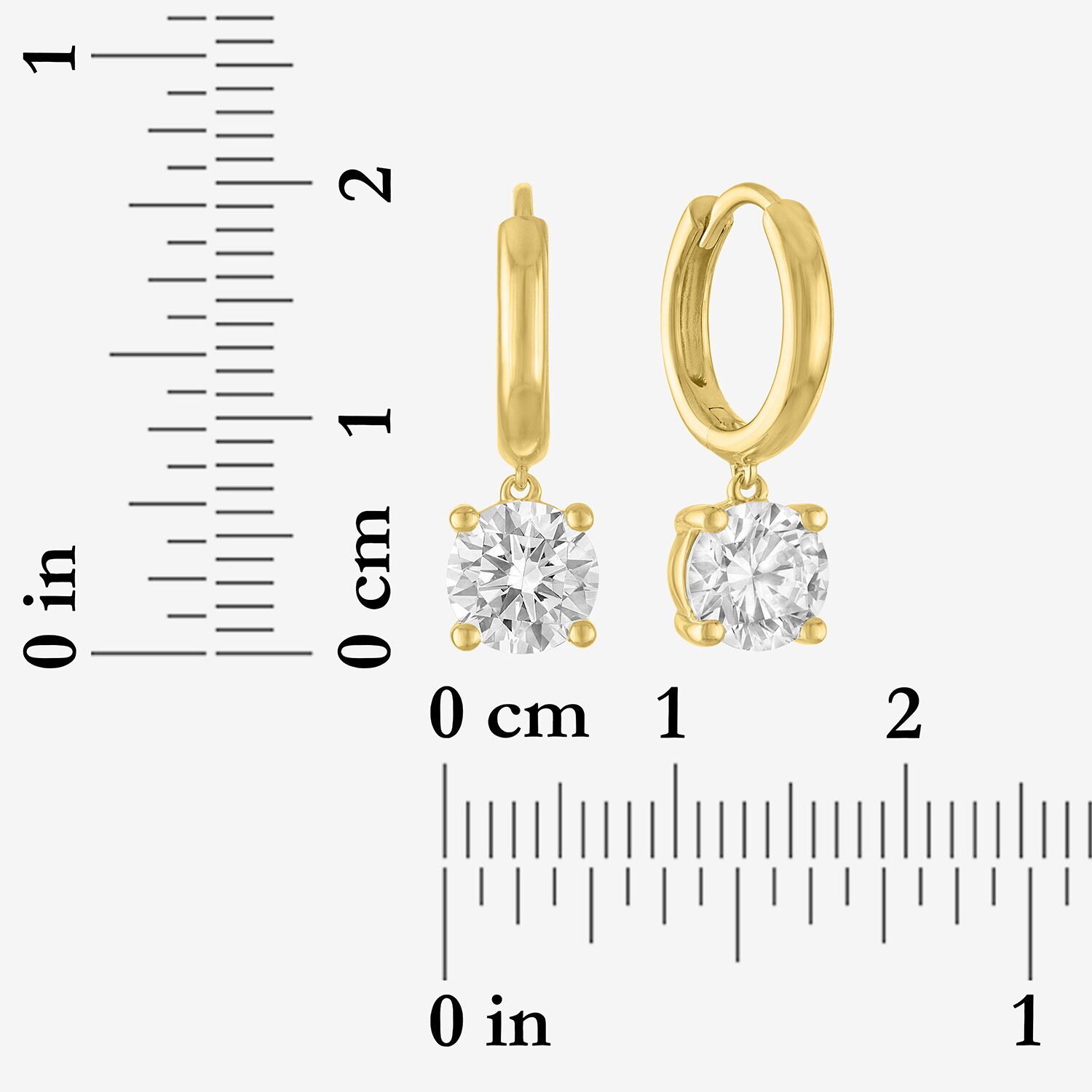 G-H / Si2-I1 Womens 1 1/2 CT. T.W. Lab Grown White Diamond Sterling Silver 17.2mm Round Hoop Earrings