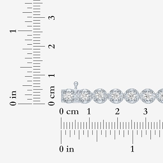 (G-H / Si1-Si2) Womens 2 CT. T.W. Lab Grown White Diamond Sterling Silver 8 Inch Tennis Bracelet