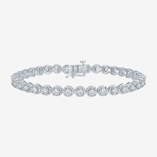 (G-H / Si1-Si2) Womens 2 CT. T.W. Lab Grown White Diamond Sterling Silver 8 Inch Tennis Bracelet