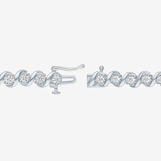 (G-H / Si1-Si2) Womens 2 CT. T.W. Lab Grown White Diamond Sterling Silver 6 Inch Tennis Bracelet