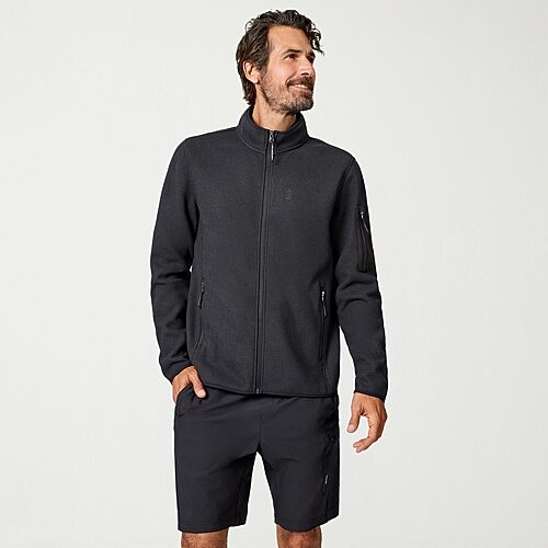 Free Country Mens Fleece Lightweight Jacket, Medium, Black