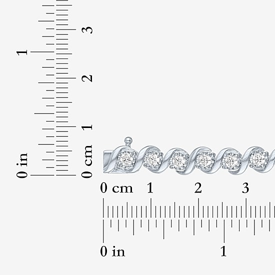 (G-H / Si1-Si2) Womens 2 CT. T.W. Lab Grown White Diamond Sterling Silver 6 Inch Tennis Bracelet