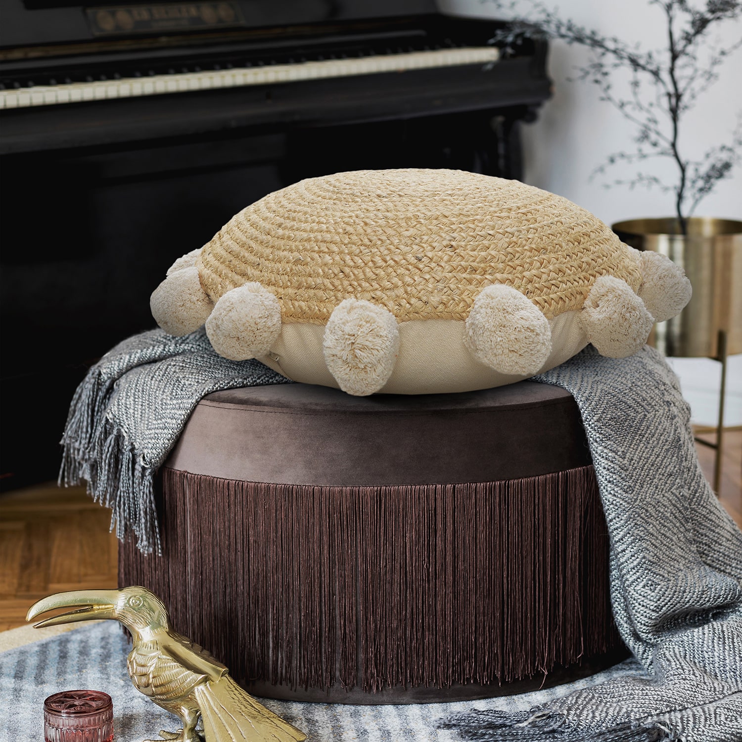 LR Home Kai Round Throw Pillow