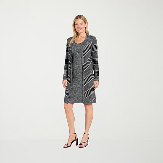 Sophia Cristina Womens Faux-Jacket Dress