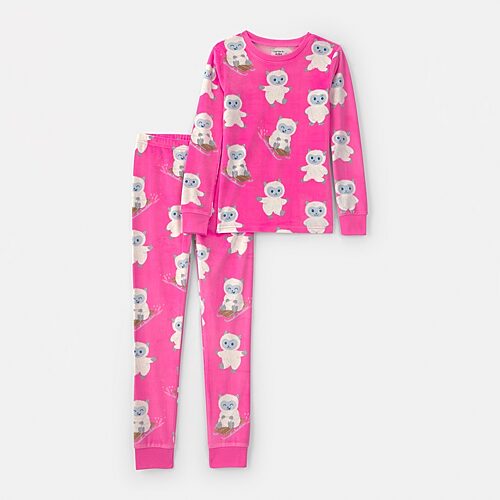 Carter's Dreamplush Little & Big Kid Girls Crew Neck Long Sleeve 2-pc. Pajama Set In Pink