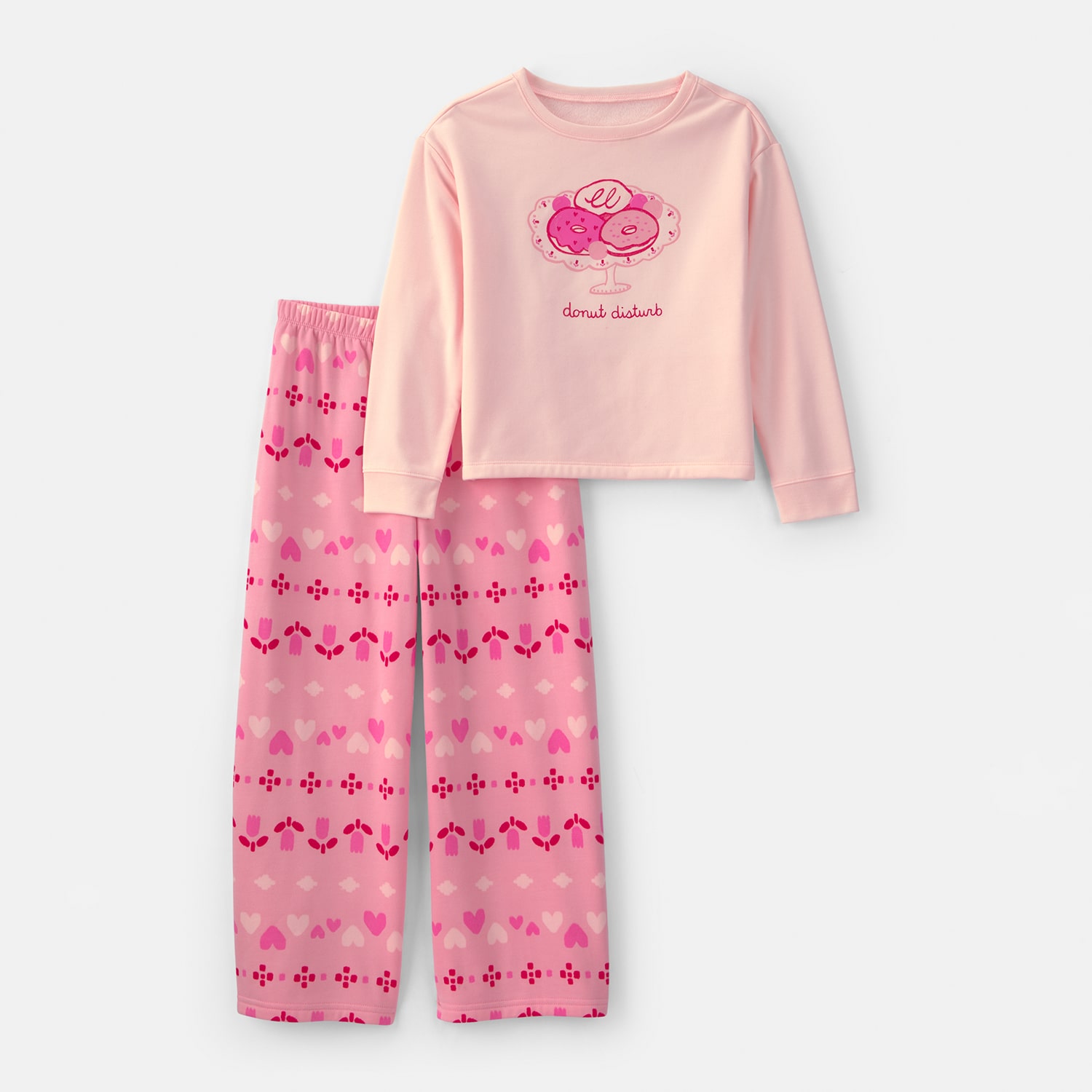Carter's Little & Big Kid Girls Fleece Crew Neck Long Sleeve 2-pc. Pajama Set