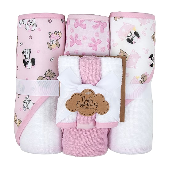 Baby Essentials 6 Pack Bath Towel Set