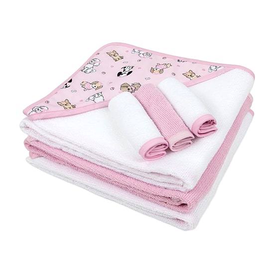 Baby Essentials 6 Pack Bath Towel Set