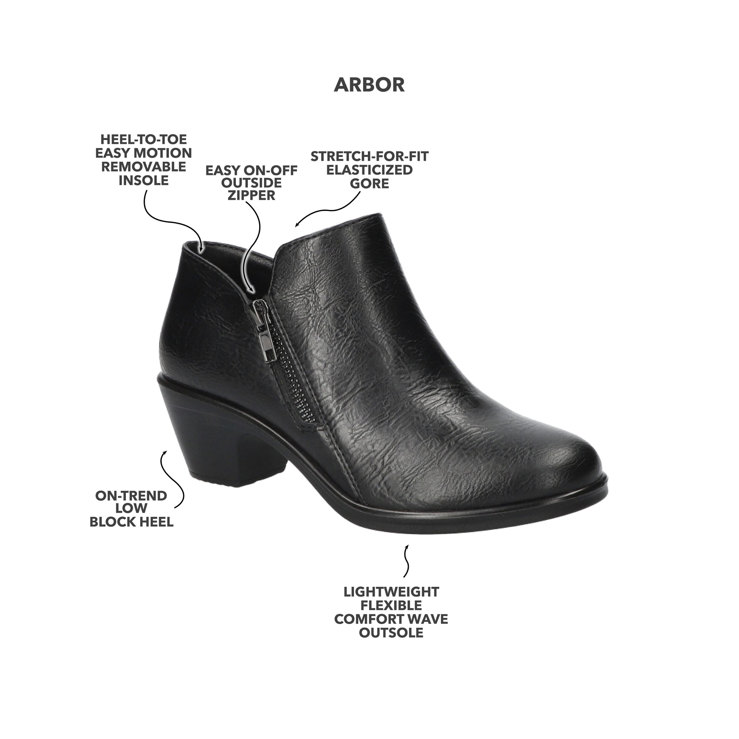 Easy Street Womens Arbor Block Heel Booties