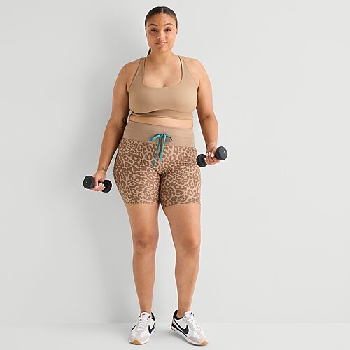 Xersion Evercontour+ Womens Medium Support Sports Bra 389328 In Brown