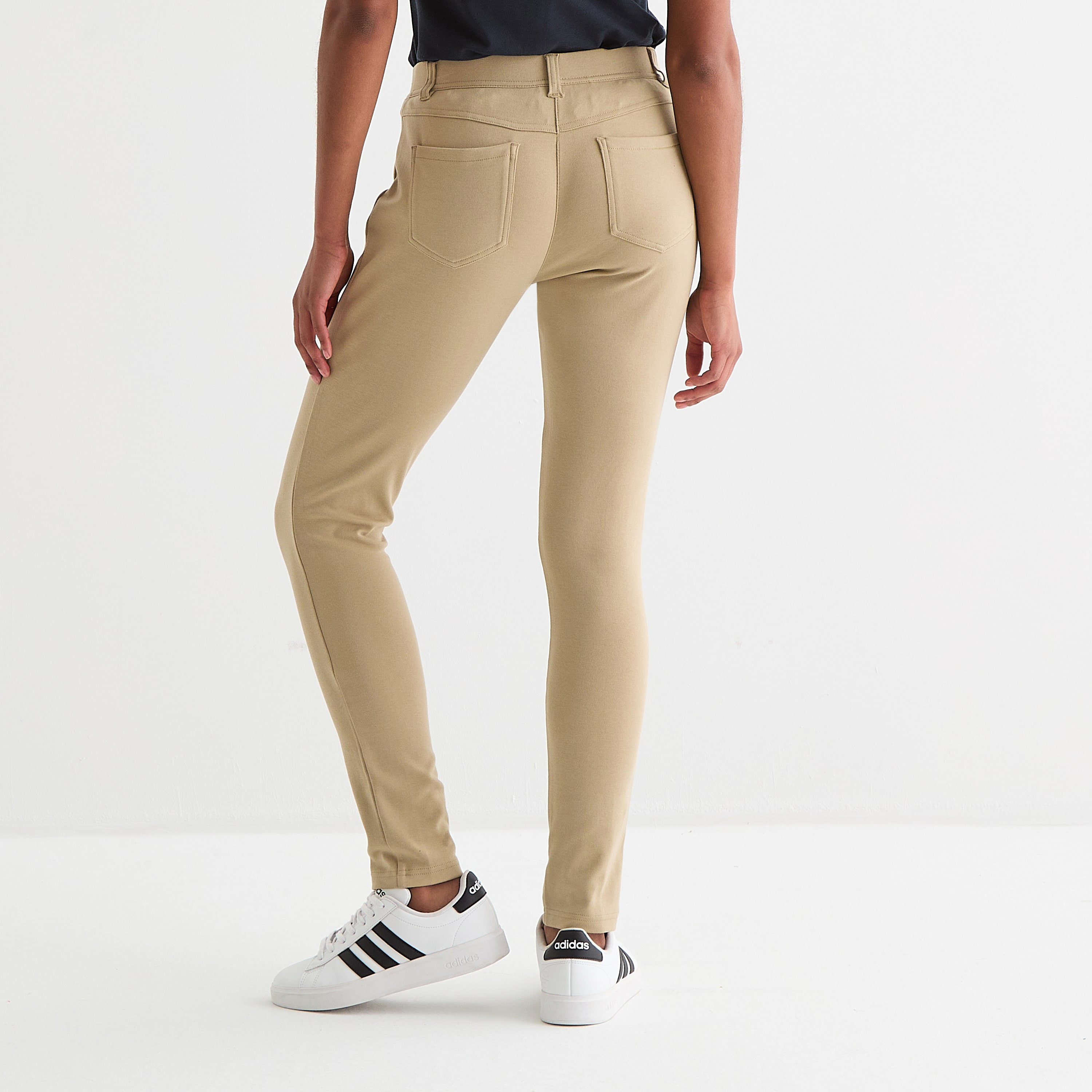 IZOD Womens Juniors Skinny Mid Rise Flat Front Pant