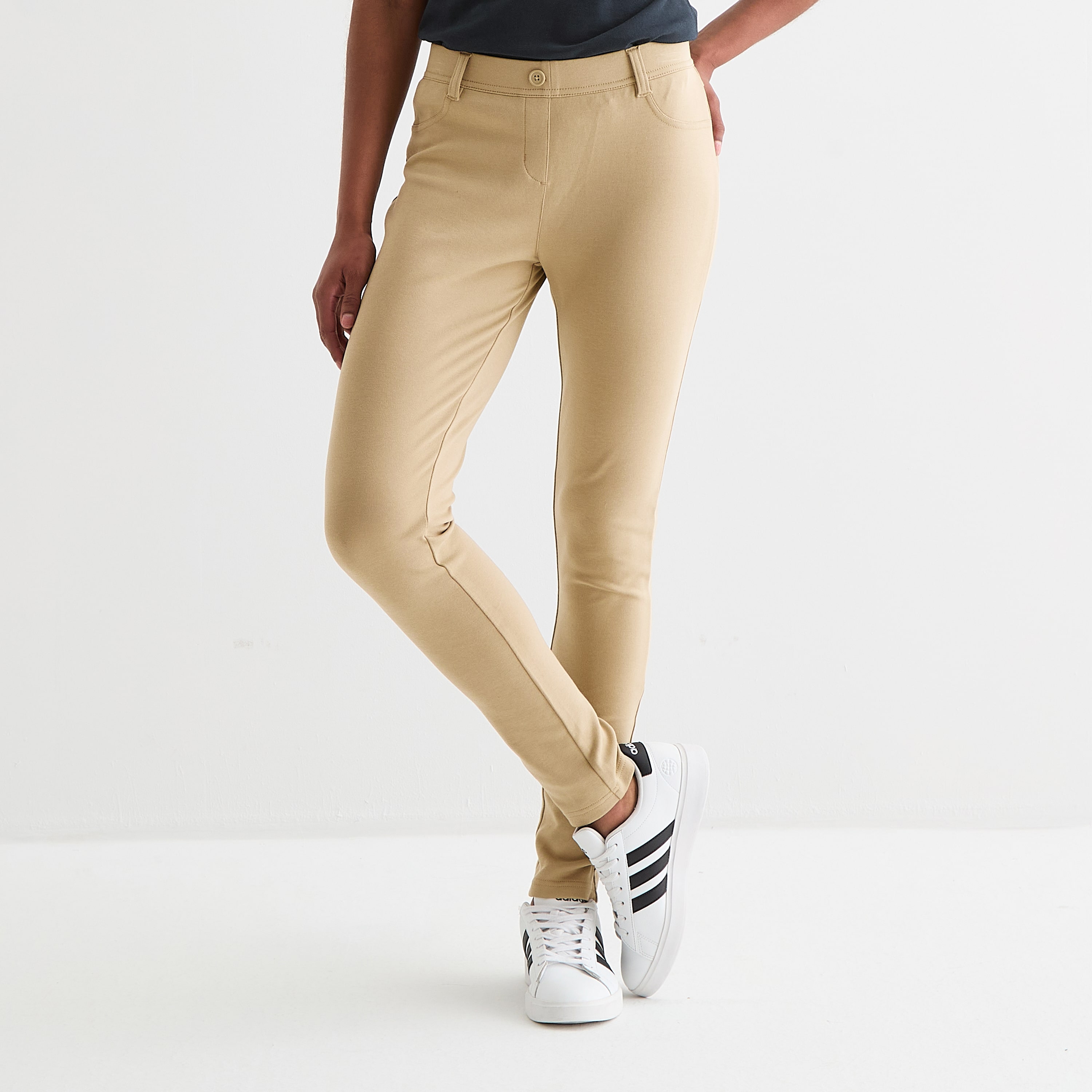 IZOD Womens Juniors Skinny Mid Rise Flat Front Pant