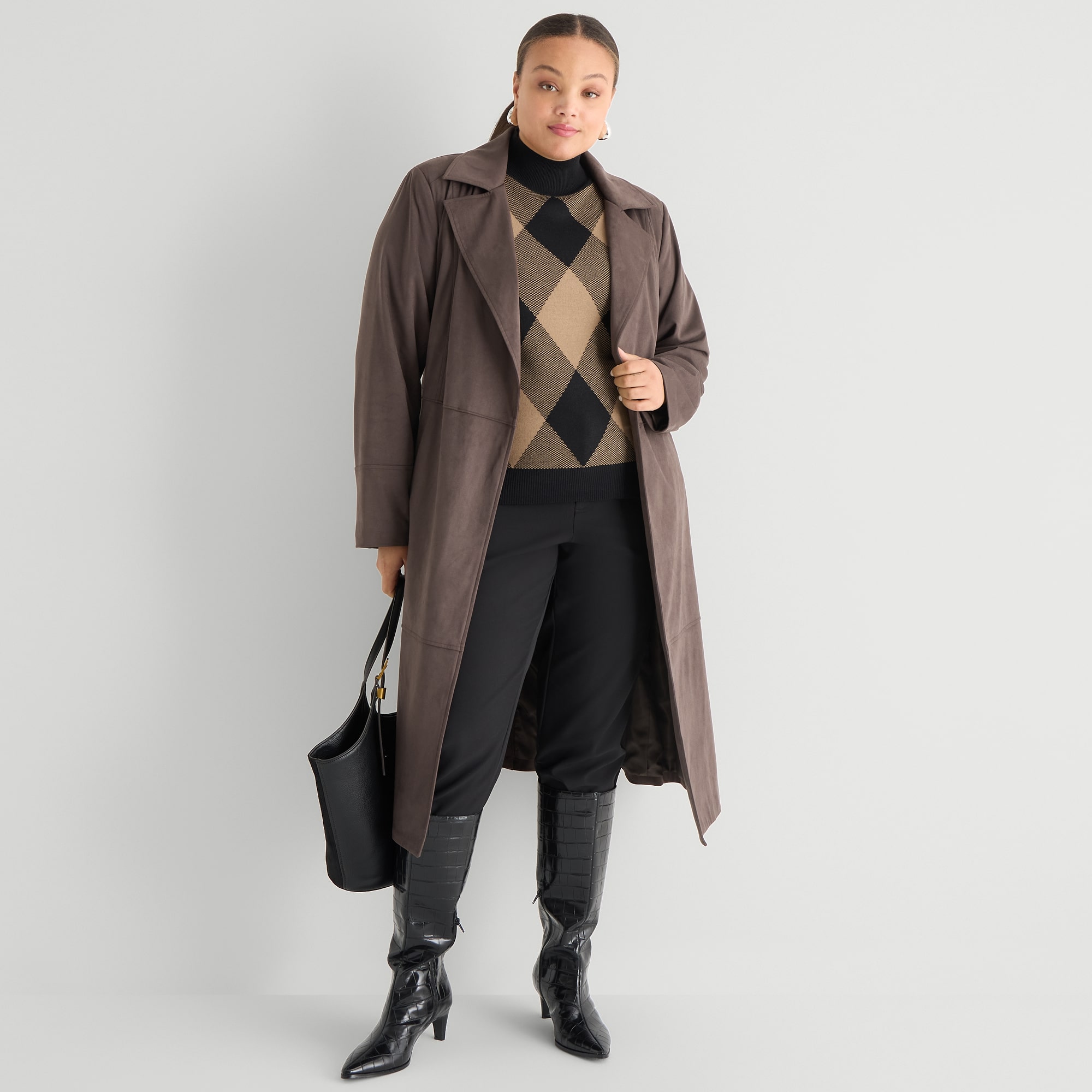 Worthington Womens Plus Midweight Trench Coat