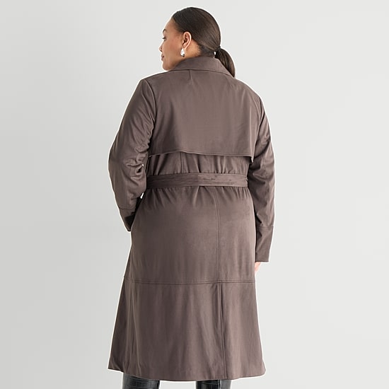 Worthington Womens Plus Midweight Trench Coat