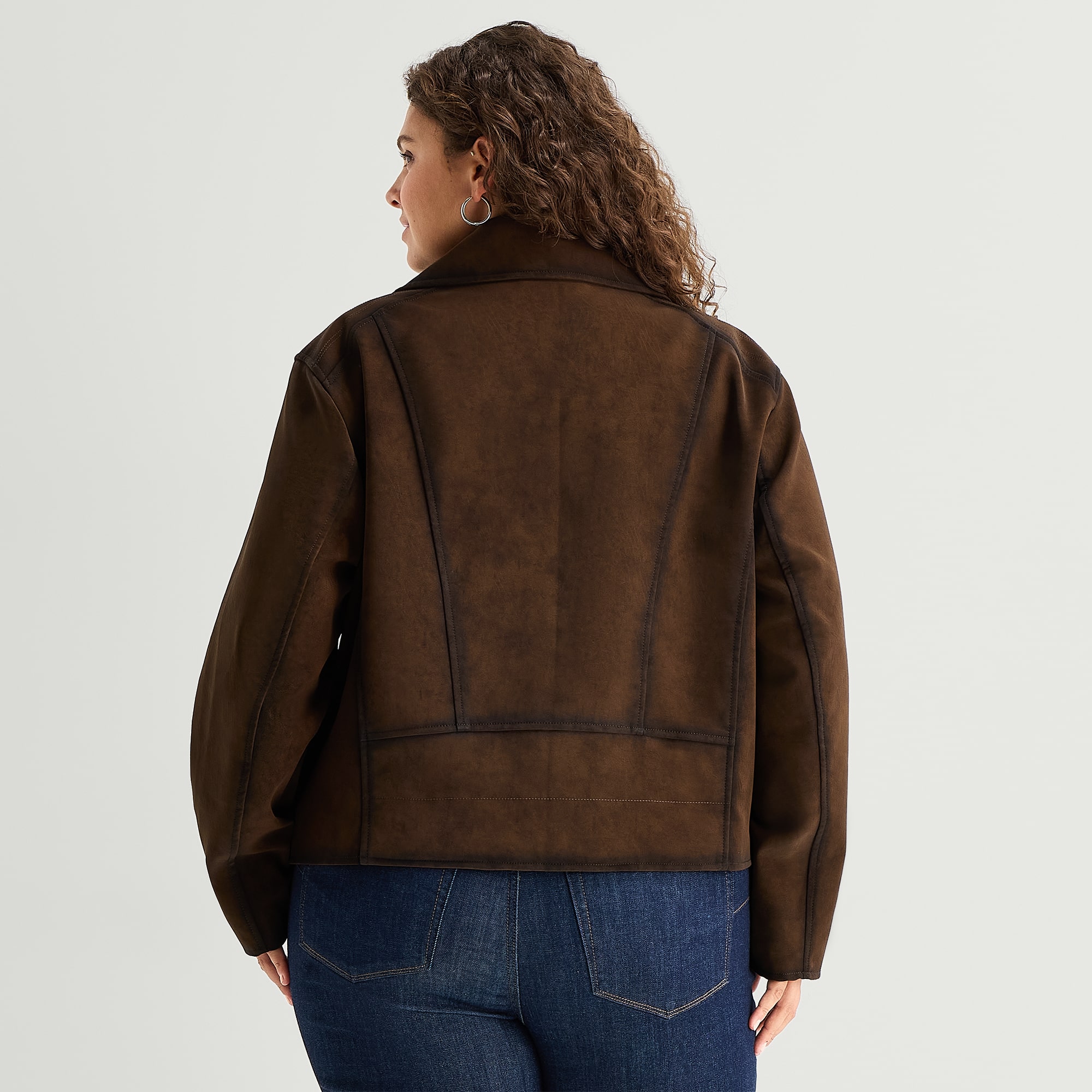 A.N.A Womens Plus Faux Leather Lightweight Jacket