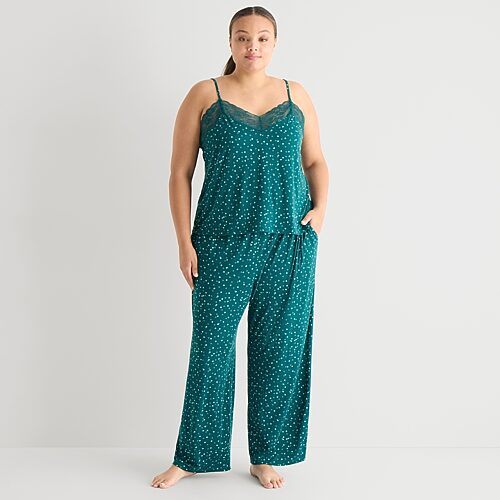 Ambrielle Womens V-neck Sleeveless 2-pc. Pajama Set In Black