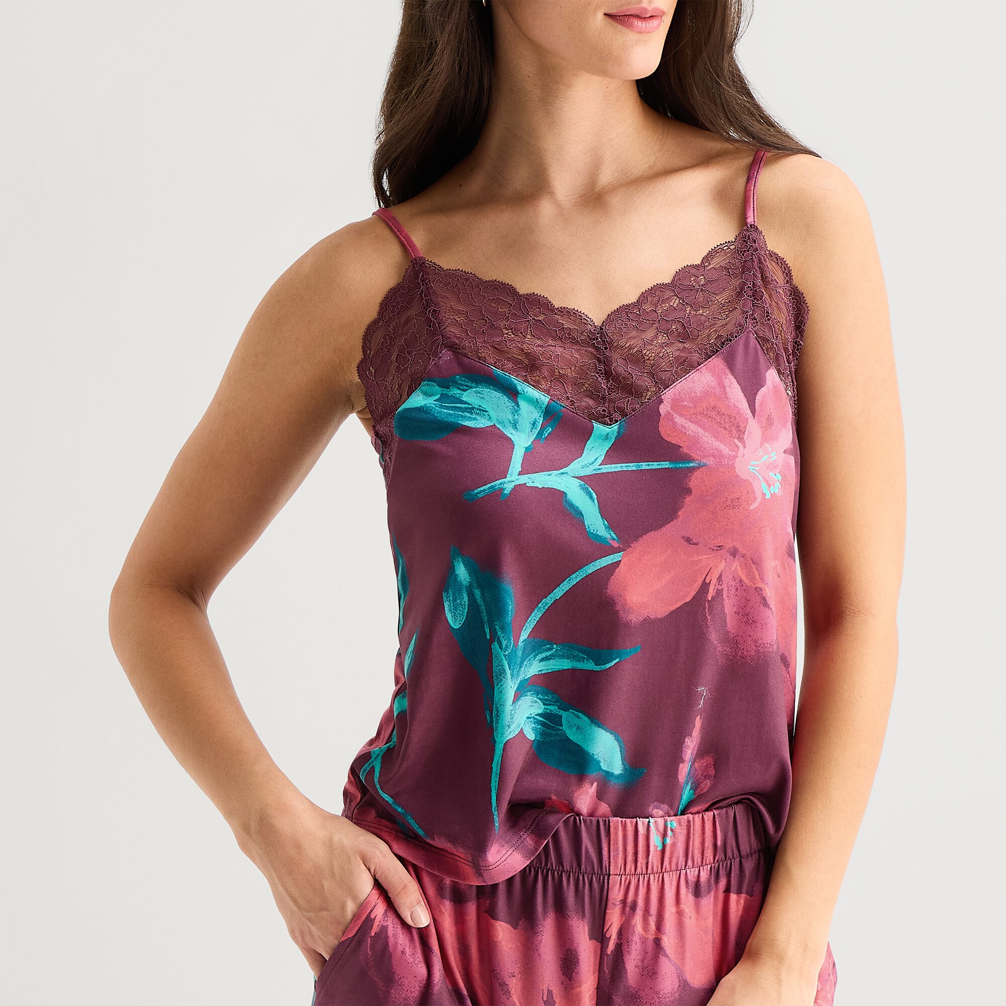 Ambrielle Womens V-Neck Sleeveless 2-pc. Pajama Set