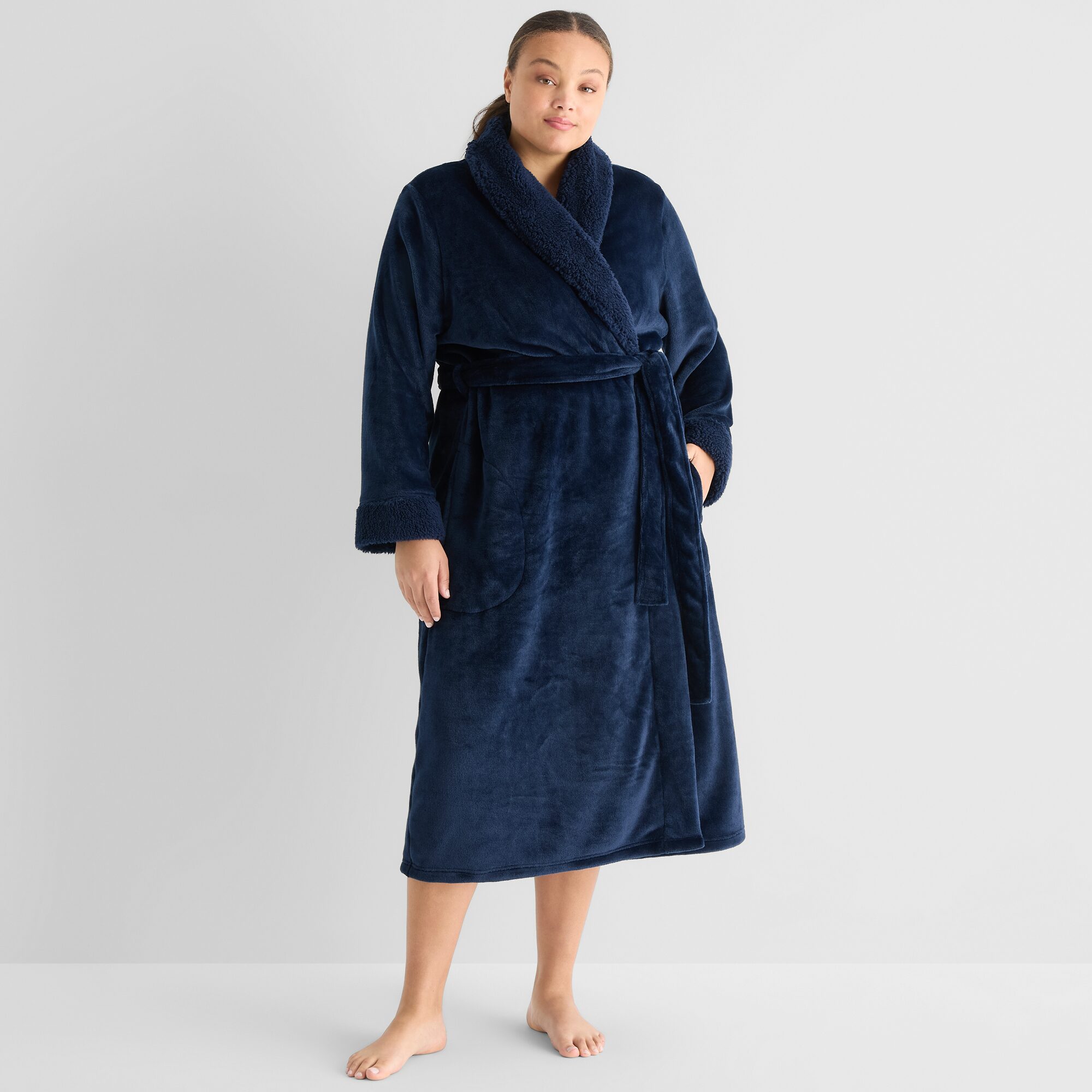 Liz Claiborne Womens Mid Length Long Sleeve Robe