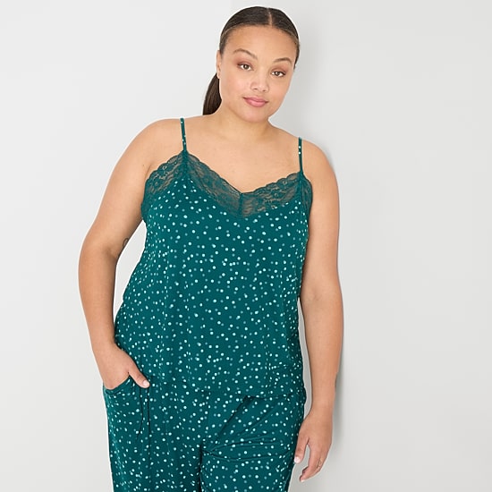 Ambrielle Womens V-Neck Sleeveless 2-pc. Pajama Set