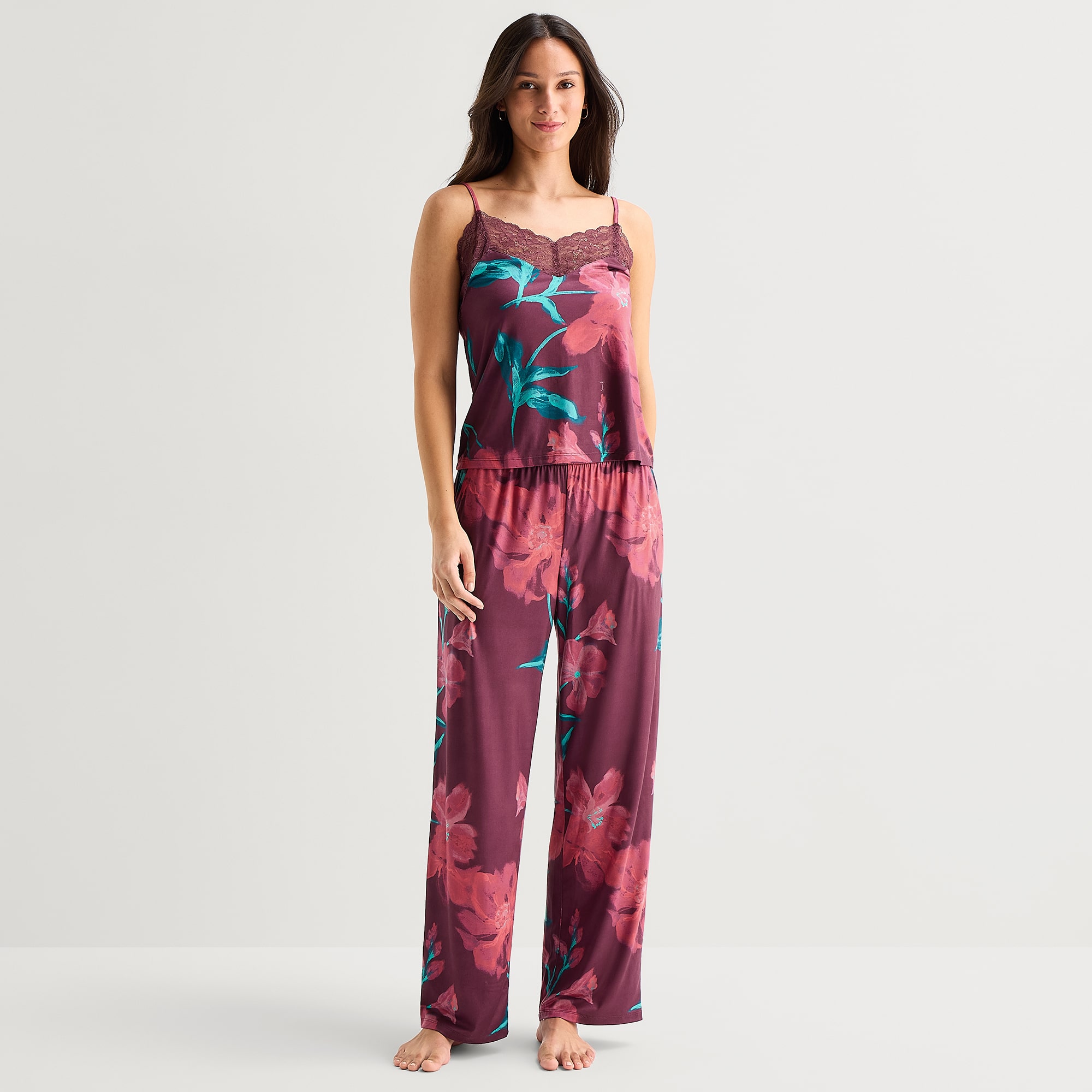 Ambrielle Womens V-Neck Sleeveless 2-pc. Pajama Set