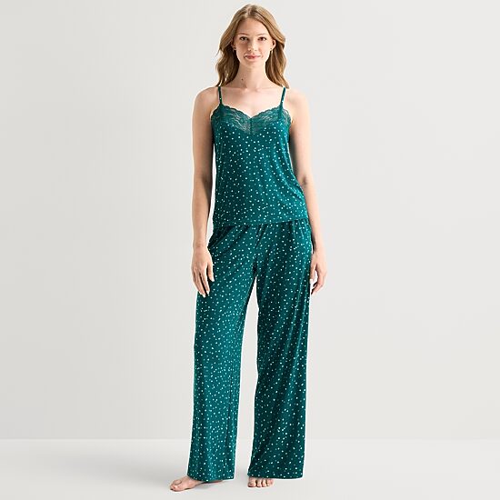 Ambrielle Womens V-Neck Sleeveless 2-pc. Pajama Set