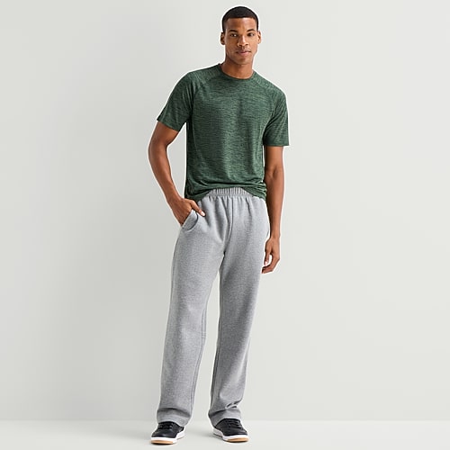 Xersion Mens Straight Mid Rise Regular Fit Fleece Sweatpant In Gray