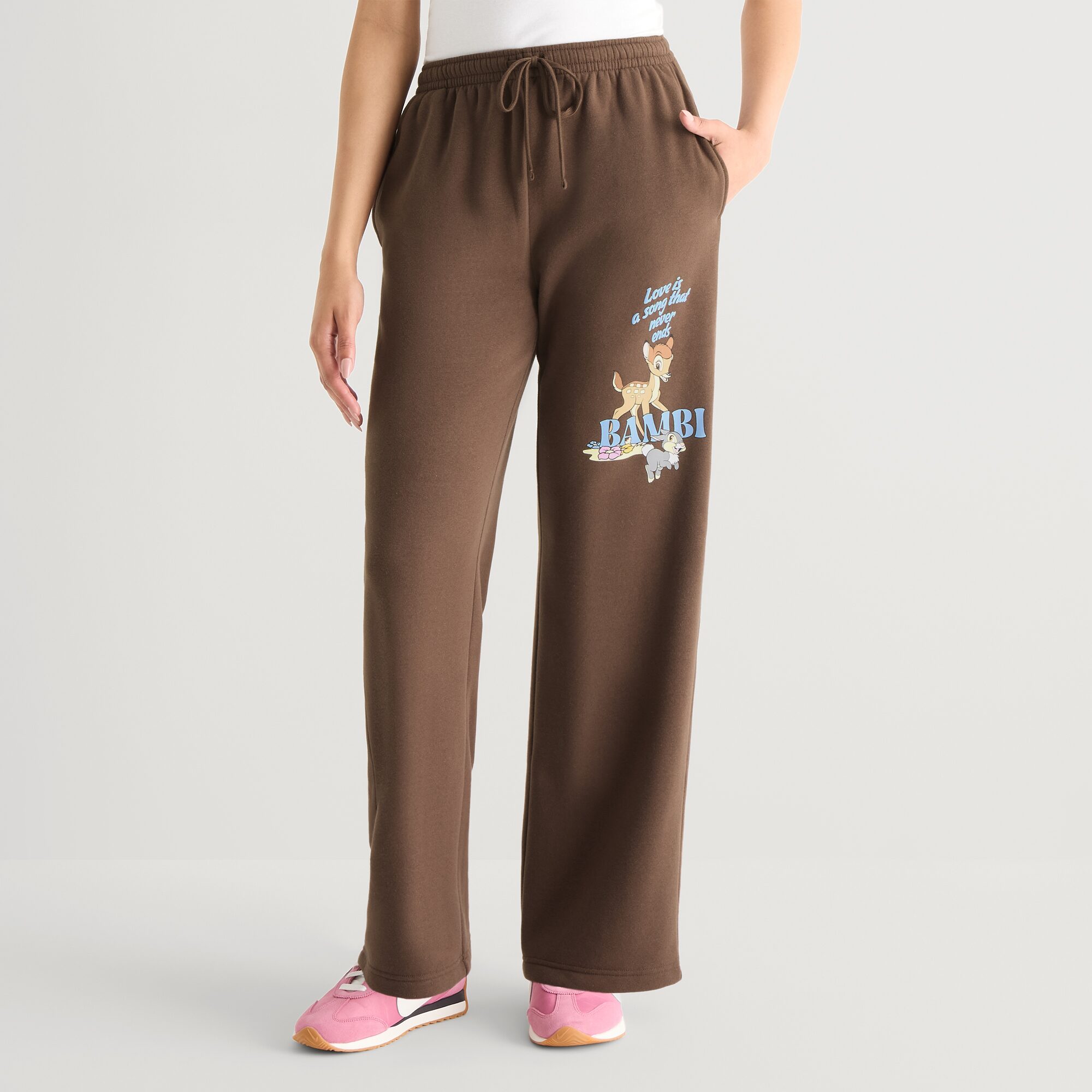 Bambi Wide Leg Bottom Womens Juniors Sweatpant