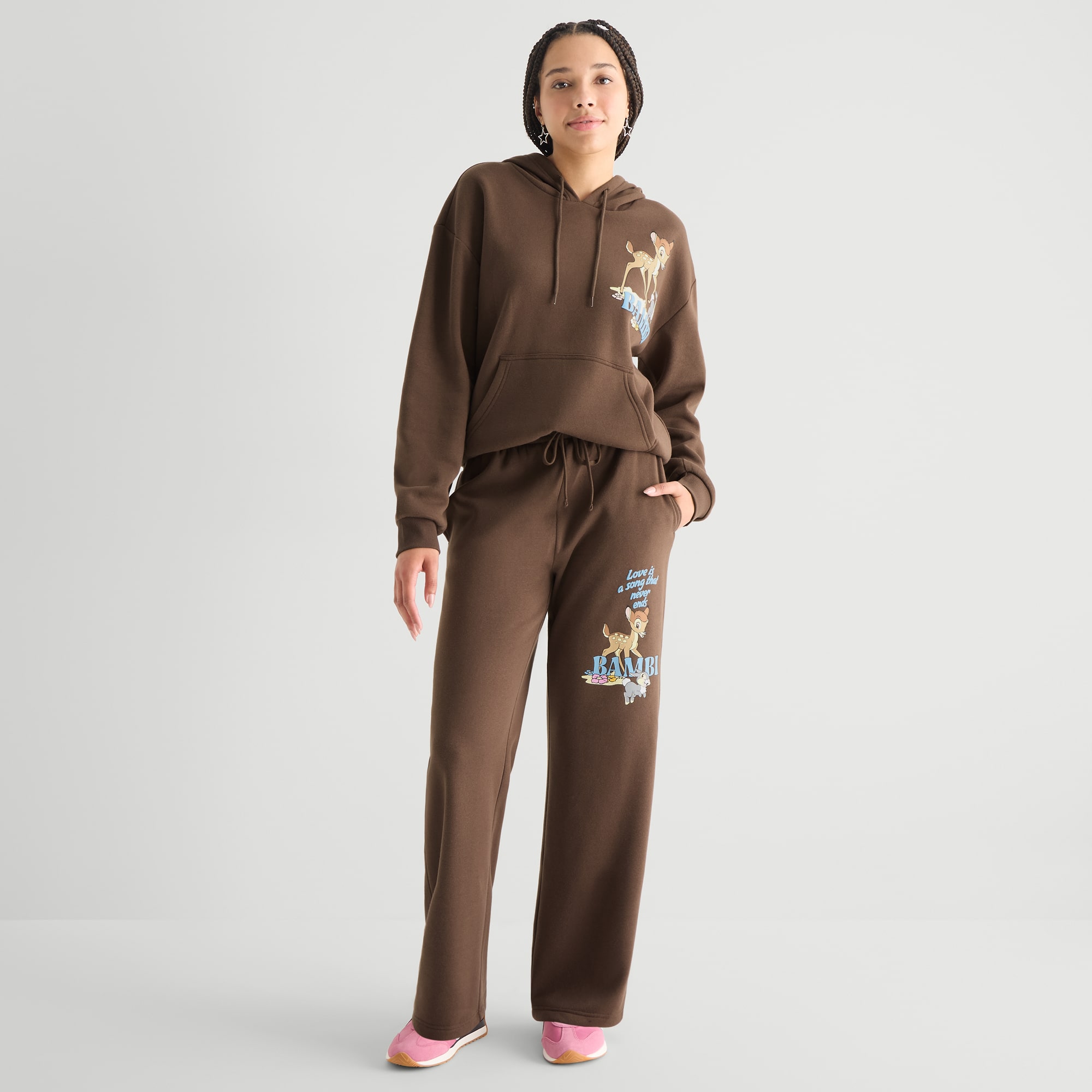 Bambi Wide Leg Bottom Womens Juniors Sweatpant