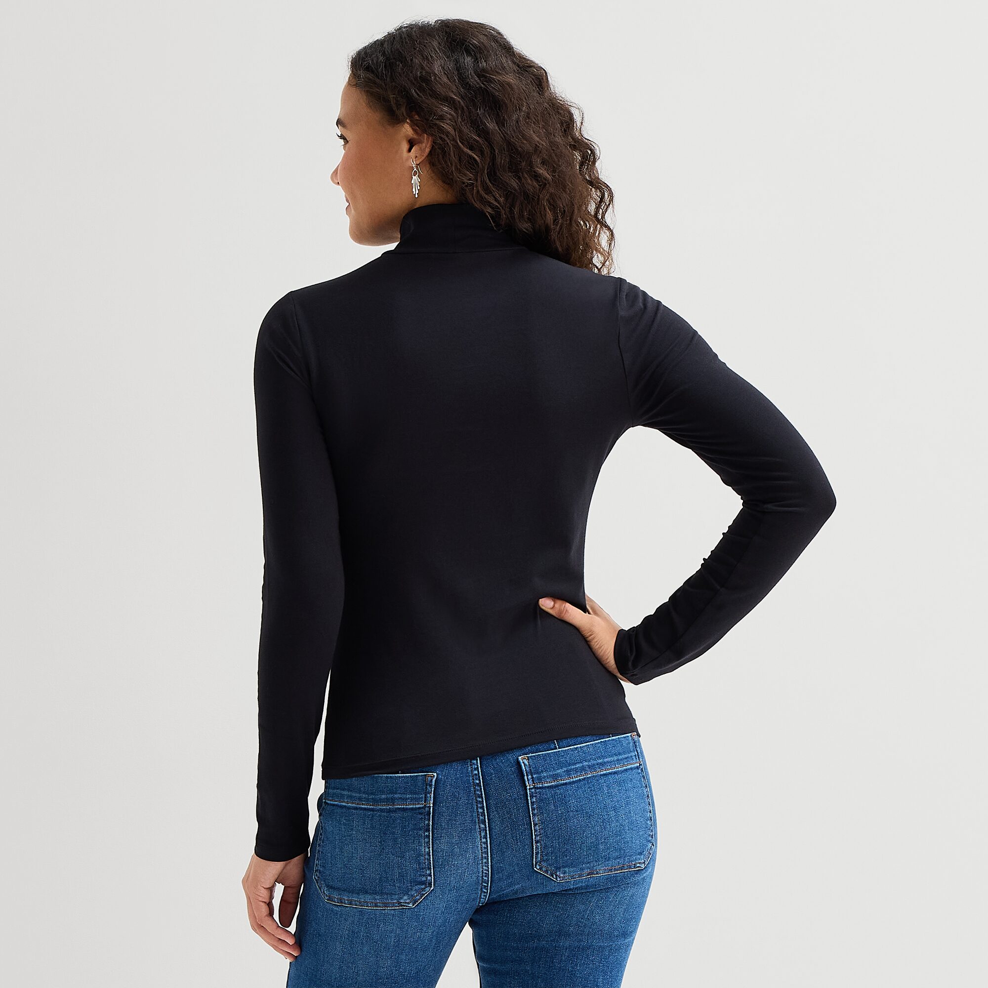 A.N.A Womens Mock Neck Long Sleeve T-Shirt