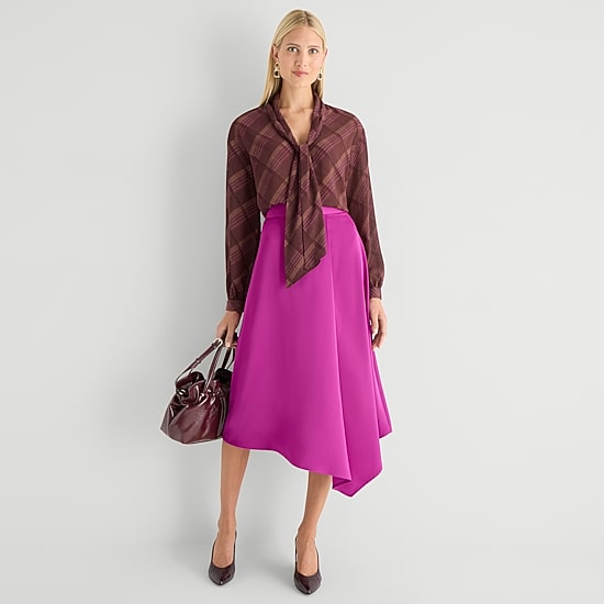 Worthington Womens Split Tie Neck Long Sleeve Blouse
