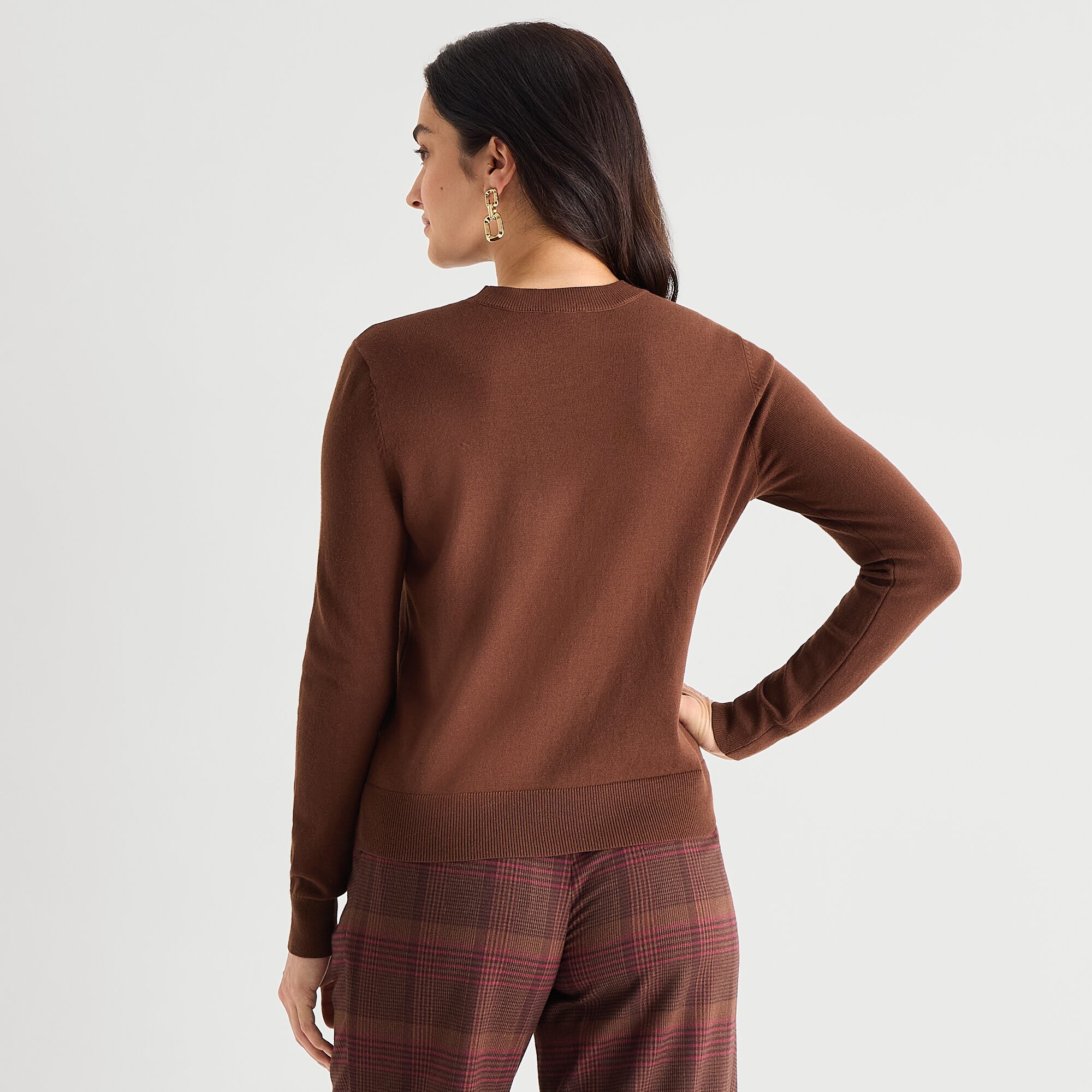 Worthington Womens Crew Neck Long Sleeve Pullover Sweater
