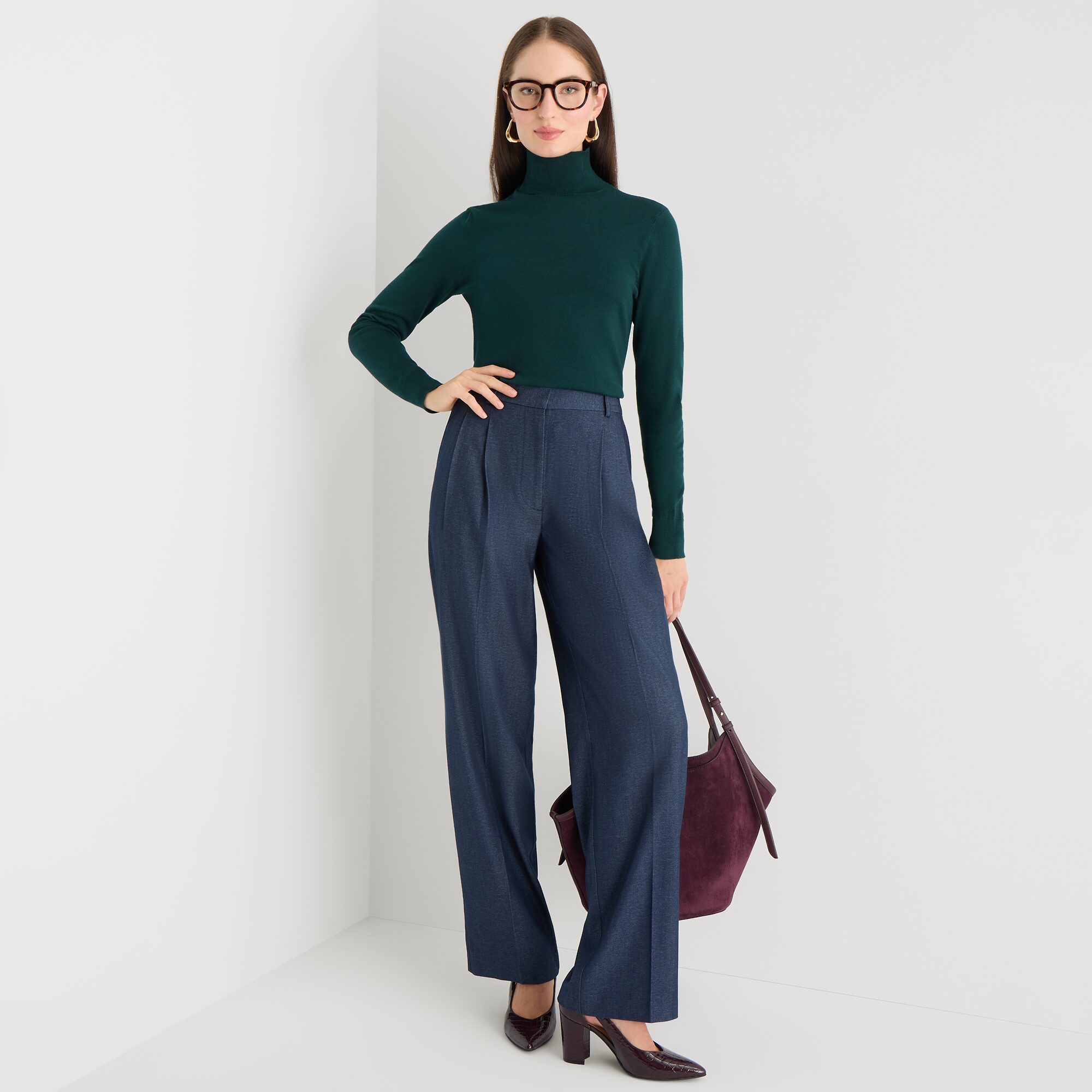 Worthington Womens Turtleneck Long Sleeve Pullover Sweater