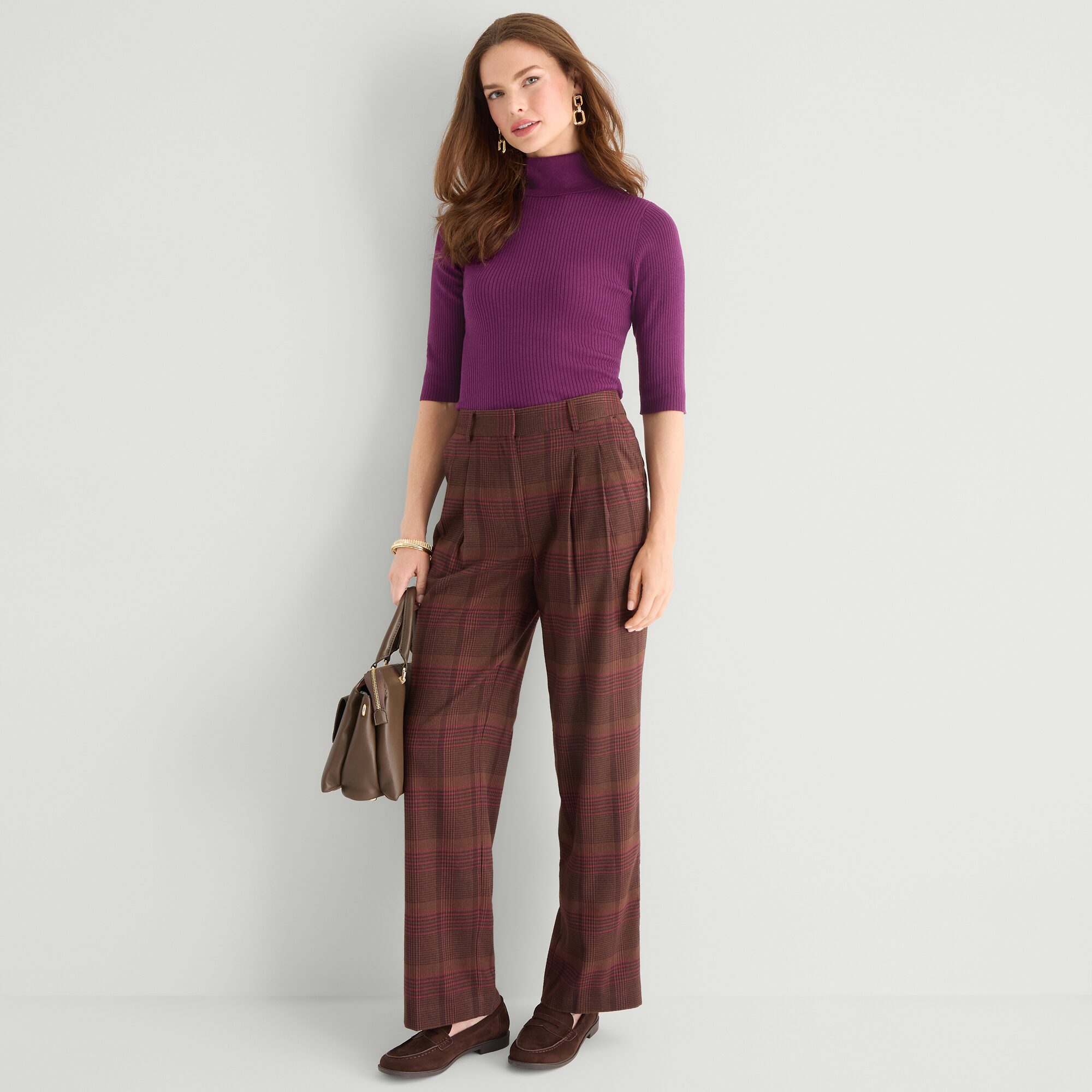 Worthington Womens Turtleneck Elbow Sleeve Pullover Sweater