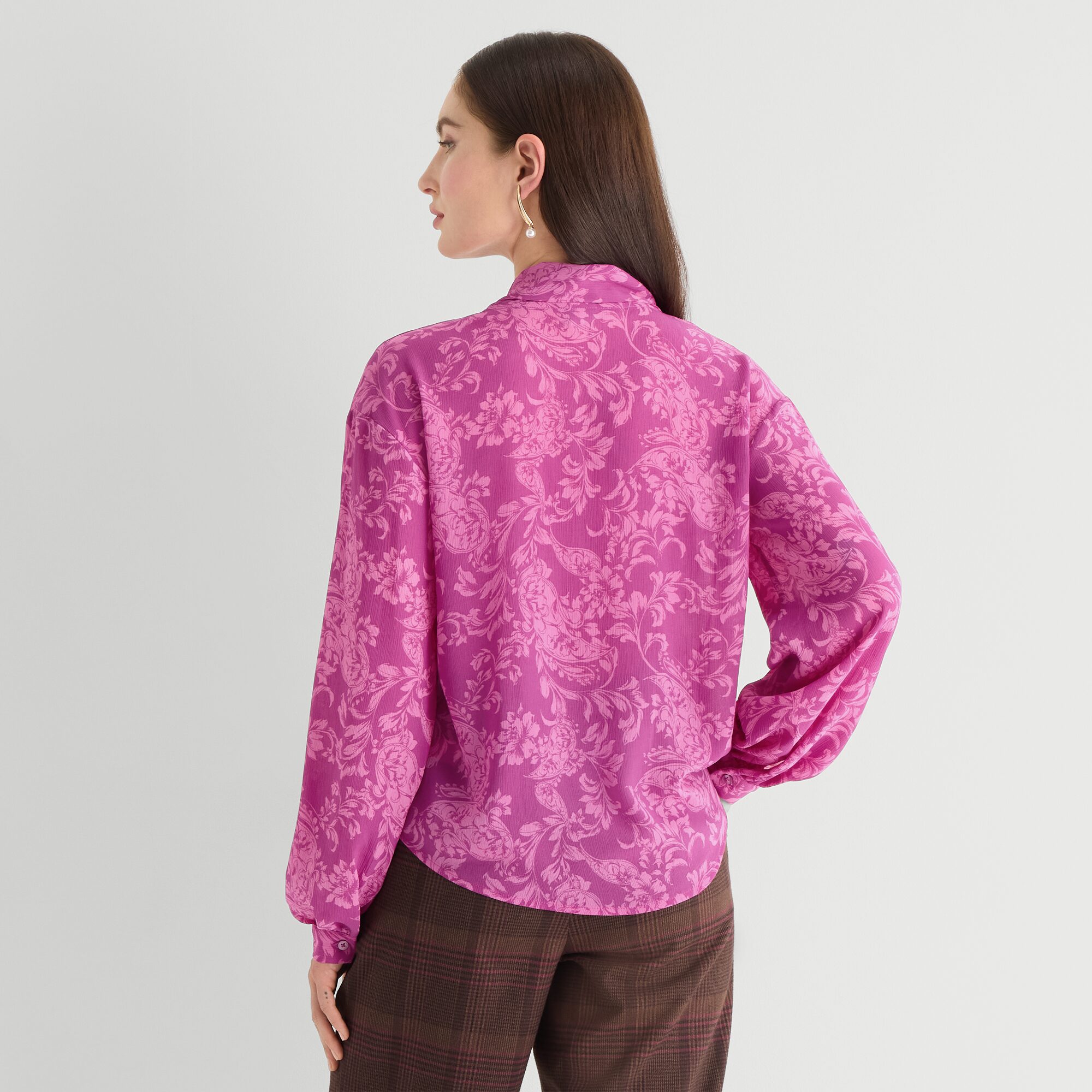 Worthington Womens Split Tie Neck Long Sleeve Blouse