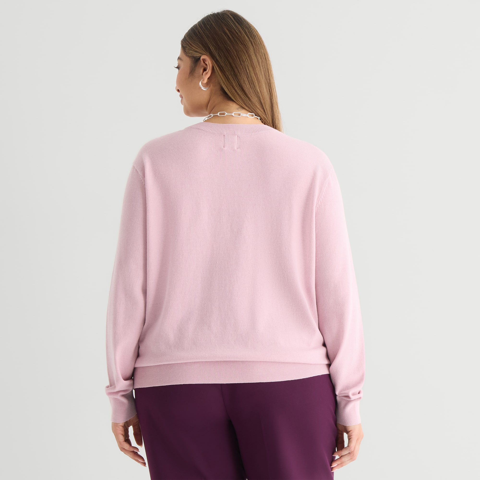 Worthington Plus Womens Crew Neck Long Sleeve Pullover Sweater