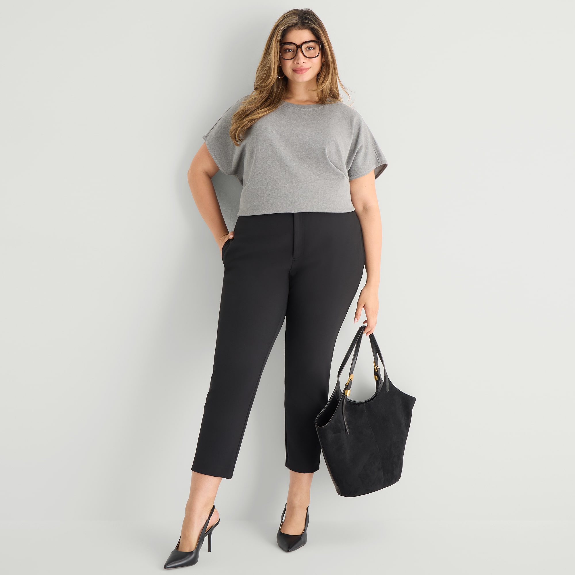 Worthington Womens Plus Slim Trouser