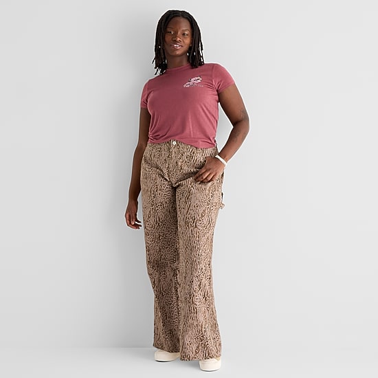 Arizona Womens Juniors Plus Low Rise Straight Leg Jean