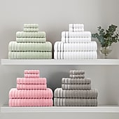 Home Expressions 6-pc. Ribbed Solid Bath Towel Set