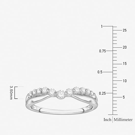 (F / Vs2) Womens 3.5MM 1/4 CT. T.W. Lab Grown White Diamond 10K Gold Wedding Band