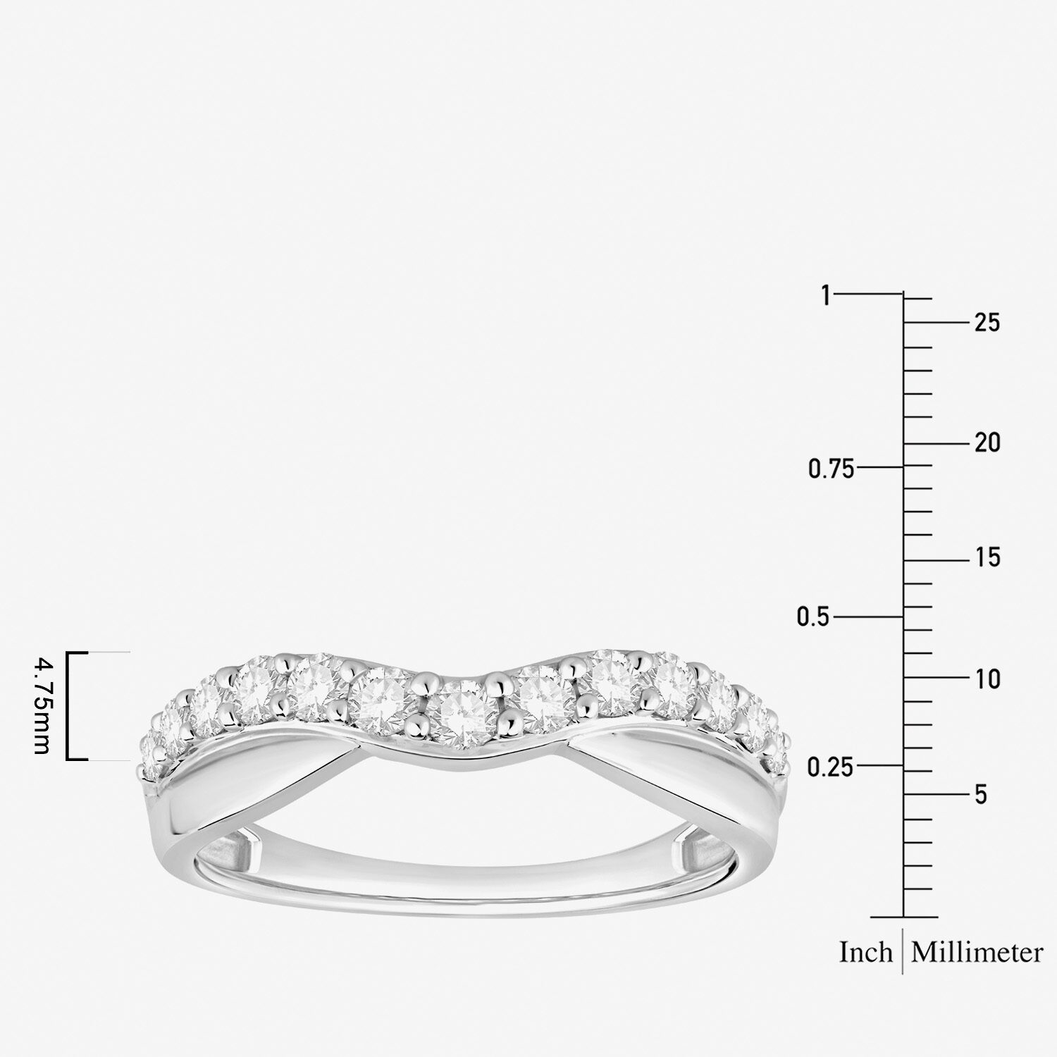 (F / Vs2) Womens 4.5MM 1/2 CT. T.W. Lab Grown White Diamond 10K Gold Wedding Band