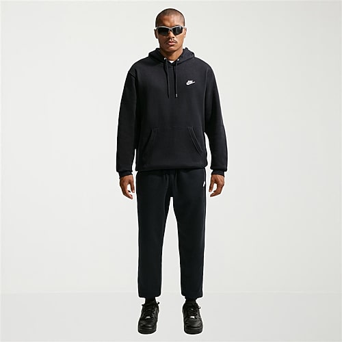 Nike Sweatpants Mens Cuffed Mid Rise Classic Fit Fleece Sweatpant In Black
