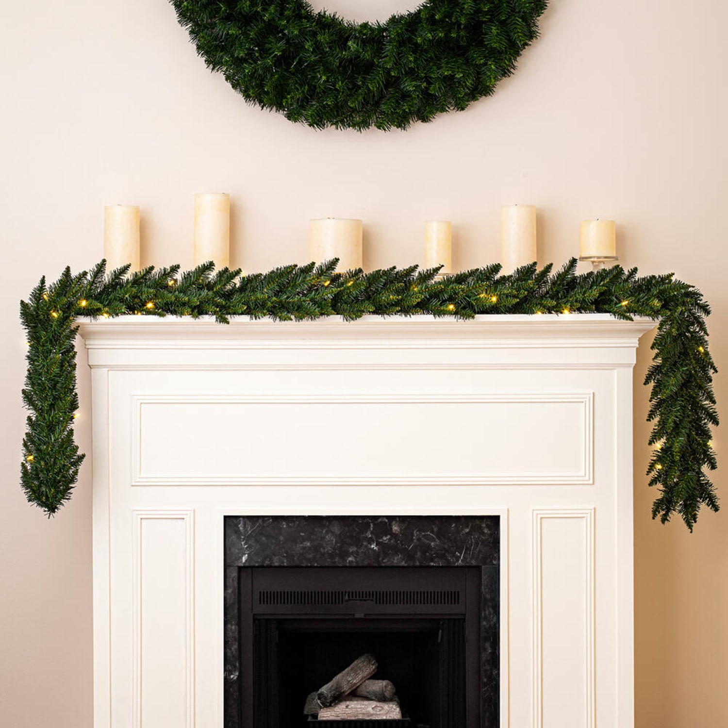 Vickerman 9' Camdon Fir Christmas Garland with 50Warm White LED Lights
