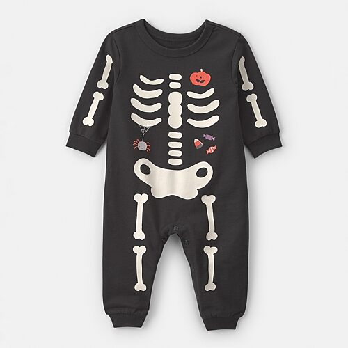 Carter's Baby Unisex Crew Neck Long Sleeve Jumpsuit In Black
