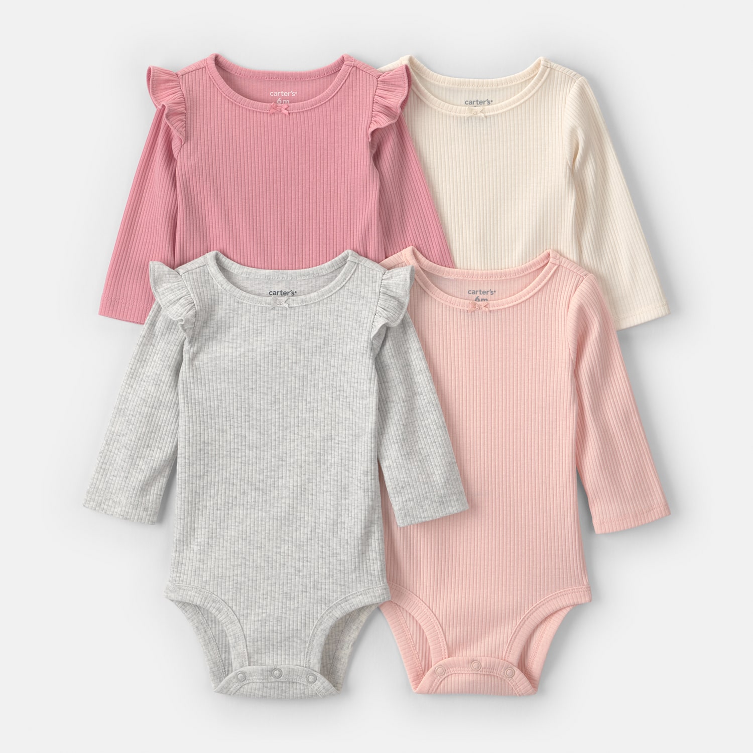 Carter's Baby Girls Crew Neck Long Sleeve 4-pc. Bodysuit